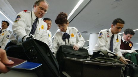 Bag search at airport